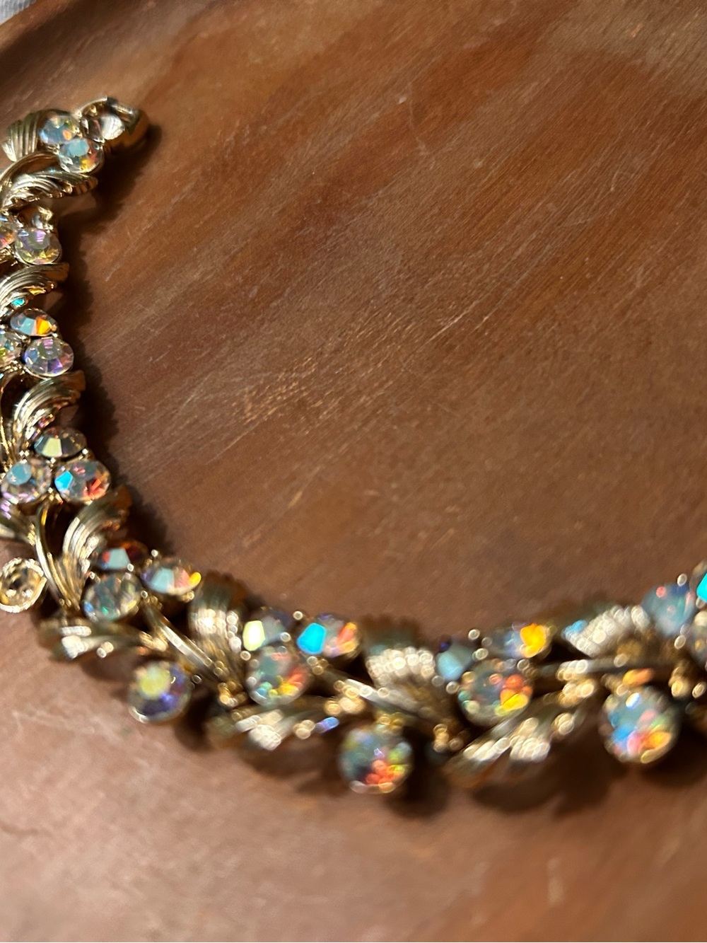 Lisner Vintage Gold-Tone Aurora Borealis Crystal Bracelet  - Women Jewelry